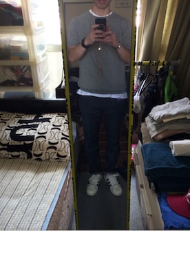 「JOHN SMEDLEY（ジョンスメドレー）のアイテム（Tシャツ/カットソー）」を使った、mamoruさん（メンズ・170cm）の秋コーディネート