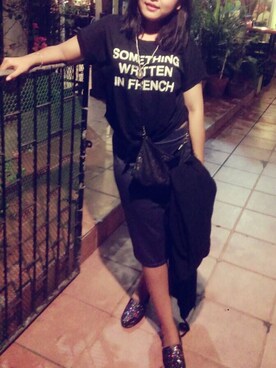 「BKK ORIGINALのアイテム」を使った、Elaine Leeさん（レディース・160cm）の春コーディネート