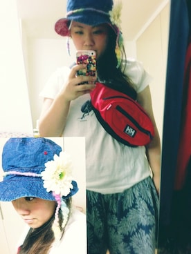「ボヘミアンズ」｜「アイテム（ボディバッグ/ウエストポーチ）」を使った、MIさん（レディース・158cm）の夏コーディネート