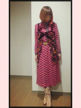 「レトロワンピース」｜「アイテム（その他）」を使った、ちなつ*さん（レディース・152cm）の冬コーディネート