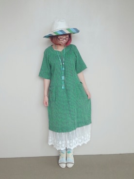 「バライロノボウシ」｜ちなつ*さん（レディース・152cm）の夏コーディネート
