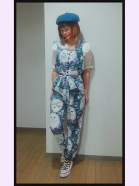 「あちゃちゅむ」｜「アイテム（オールインワン・サロペット）」を使った、ちなつ*さん（レディース・152cm）の秋コーディネート
