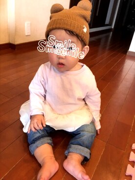 「babygap」｜「アイテム（チュニック）」を使った、nechanさん（キッズ・70cm）の秋コーディネート