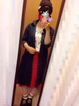 「archives（アルシーヴ）のアイテム（シャツワンピース）」を使った、koyukiさん（レディース・157cm）の夏コーディネート