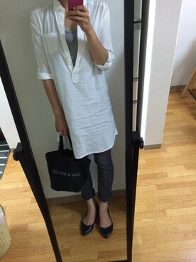「Te chichi（テチチ）のアイテム（チュニック）」を使った、はやうまれさん（レディース・163cm）の春コーディネート
