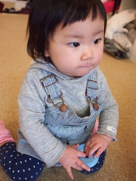 「OSHKOSH（オシュコシュ）のアイテム（ワンピース）」を使った、Ramさん（キッズ・70cm）の冬コーディネート
