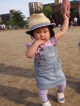 「OSHKOSH（オシュコシュ）のアイテム（ワンピース）」を使った、Ramさん（キッズ・80cm）の夏コーディネート