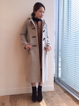 「A part by（アパートバイ）のアイテム（ダッフルコート）」を使った、kahoさん（レディース・156cm）の冬コーディネート
