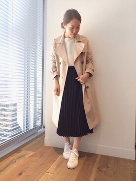 「アパートバイローリーズ」｜「アイテム（トレンチコート）」を使った、kahoさん（レディース・156cm）の冬コーディネート