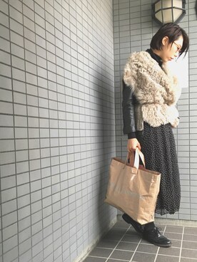 「journal standard L'essage（ジャーナルスタンダードレサージュ）のアイテム（ライダースジャケット）」を使った、Kaedeさん（レディース・166cm）の秋コーディネート