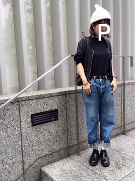 「切りっぱなし」｜「アイテム（ブルゾン）」を使った、Pさん（レディース・149cm）の夏コーディネート
