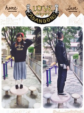 「PULL&BEAR（プルアンドベア）のアイテム（モカシン/デッキシューズ）」を使った、rensy36さん（レディース・167cm）の冬コーディネート