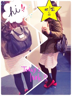 「Marc by Marc Jacobs（マークバイマークジェイコブス）のアイテム（ミリタリージャケット）」を使った、N72さん（レディース・161cm）の春コーディネート