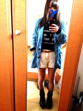 「ショーパン」｜「アイテム（デニムジャケット）」を使った、yuriさん（レディース・152cm）の春コーディネート