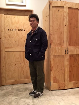 「coenスタッフスタイリング」｜「アイテム（マウンテンパーカー）」を使った、パンチのかわさきさん（メンズ・173cm）の秋コーディネート
