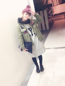 「Lee（リー）のアイテム（クラッチバッグ）」を使った、☃ちゃんまゆさん（レディース・155cm）の冬コーディネート