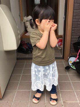 「cache cache（カシュ カシュ）のアイテム（ワンピース/ドレス）」を使った、ayuna.toaさん（キッズ・80cm）の春コーディネート