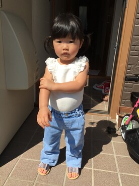 「cache cache（カシュ カシュ）のアイテム」を使った、ayuna.toaさん（キッズ・80cm）の夏コーディネート