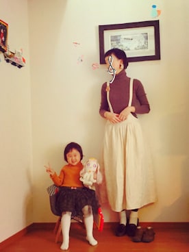 「春物」｜「アイテム（オールインワン・サロペット）」を使った、まいさん（キッズ・100cm）の冬コーディネート