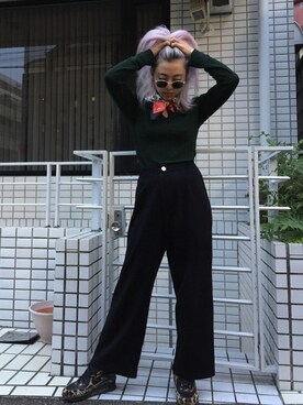 植野有砂さん(レディース・161cm)の秋コーディネート