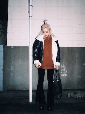 植野有砂さん（レディース・161cm）の秋コーディネート