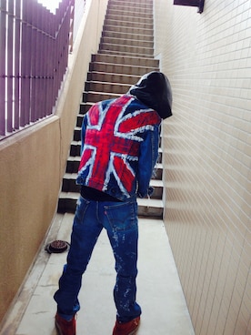 「ZAC VARGAS（ザック　バルガス）のLHP/ｴﾙｴｲﾁﾋﾟｰ/ZAC VARGAS/ｻﾞｯｸｳﾞｧﾙｶﾞｽ/ｻﾞｯｸバルガス/VINTAGE DENIM JACKET（デニムジャケット、ブルー系）」を使った、Kotaさん（メンズ・170cm）の春コーディネート