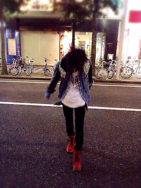 「Timberland（ティンバーランド）のTimberland（ブーツ、レッド系）」を使った、Kotaさん（メンズ・170cm）の秋コーディネート
