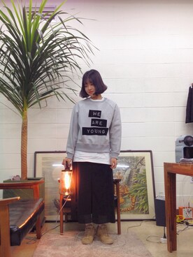 「sweatshirt」｜bepeakさん（レディース・163cm）の冬コーディネート