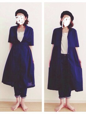 「ジャパンブルー」｜「アイテム（その他）」を使った、meiさん（レディース・168cm）の夏コーディネート