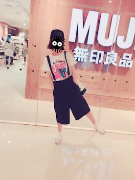 「NBA（エヌビーエー）のアイテム（キャップ）」を使った、Q点点羽さん（レディース・155cm）の春コーディネート