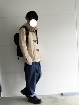 「ZIP FIVE（ジップファイブ）のアイテム（ダッフルコート）」を使った、ゆーさん（メンズ・168cm）の冬コーディネート