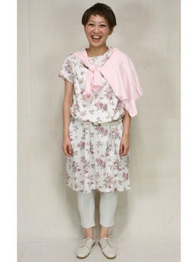 「45R（フォーティファイブアール）のアイテム（ワンピース/ドレス）」を使った、nakajiさん（レディース・157cm）の秋コーディネート