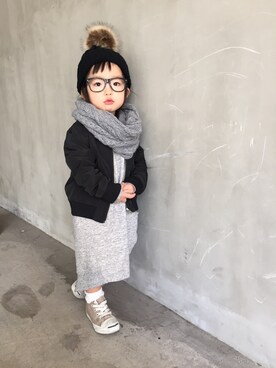 「ジャックパーセル」｜「アイテム（ナイロンジャケット）」を使った、ケイエイチさん（キッズ・90cm）の冬コーディネート