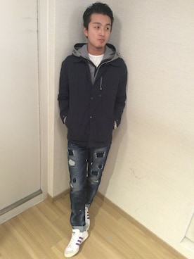 「HAMNETT（ハムネット）のアイテム（ジャケット/アウター）」を使った、RYUICHIさん（メンズ・171cm）の冬コーディネート