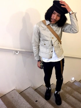 「N.HOOLYWOOD（N.ハリウッド）のアイテム（Tシャツ/カットソー）」を使った、164164さん（メンズ・169cm）の秋コーディネート