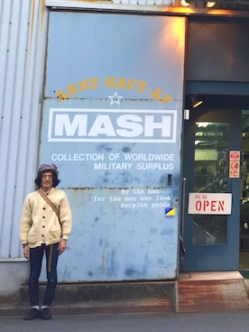 「VINTAGE（ヴィンテージ）のアイテム（カーディガン/ボレロ）」を使った、164164さん（メンズ・169cm）の秋コーディネート