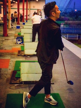 「カーリーのアイテム（ジャケット/アウター、ブラック系）」を使った、ターボさん（メンズ）の秋コーディネート