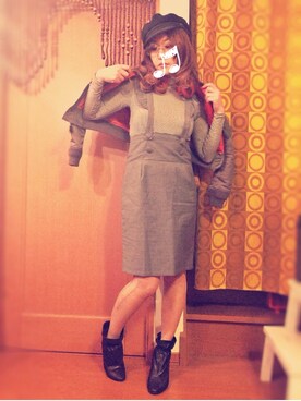 「Banner Barrett（バナーバレット）のアイテム（ミリタリージャケット）」を使った、aimi*さん（レディース・160cm）の冬コーディネート