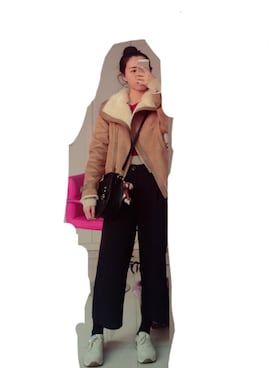 「cache cache（カシュ カシュ）のアイテム（ジャケット/アウター）」を使った、星starさん（レディース・166cm）の冬コーディネート