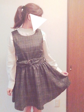 「gray」｜「アイテム（ワンピース/ドレス）」を使った、kaedeさん（レディース・158cm）の秋コーディネート