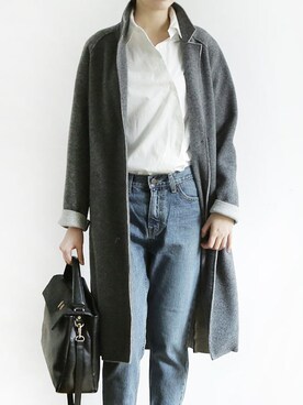 「テーラードコート」｜「アイテム（チェスターコート）」を使った、sakikoさん（レディース・165cm）の冬コーディネート