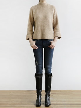 「ニットアップ」｜sakikoさん（レディース・165cm）の冬コーディネート