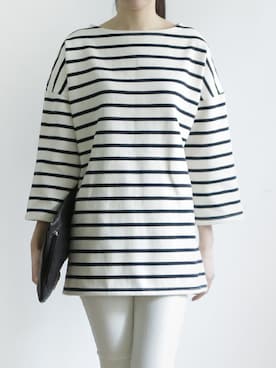 「ボーダーTシャツ」｜sakikoさん（レディース・165cm）の冬コーディネート