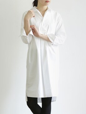 「デイリーカジュアル」｜「アイテム（シャツワンピース）」を使った、sakikoさん（レディース・165cm）の冬コーディネート