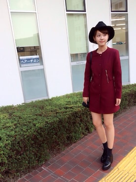 「stradivarius（ストラディバリウス）のアイテム（ノーカラージャケット）」を使った、sonoさん（レディース・167cm）の秋コーディネート