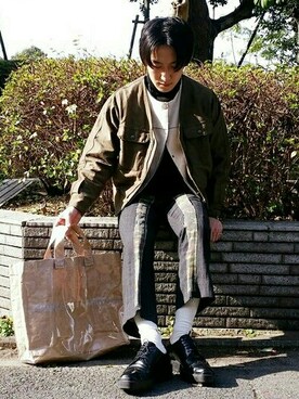 「Yves Saint Laurent（イヴサンローラン）のアイテム（レッグウェア）」を使った、Yu－さん（メンズ・165cm）の冬コーディネート