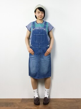 「Right-on（ライトオン）のアイテム（ジャンパースカート）」を使った、372☺︎さん（レディース・154cm）の夏コーディネート