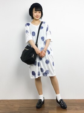 「cache cache（カシュ カシュ）のアイテム（バックパック/リュック）」を使った、372☺︎さん（レディース・154cm）の夏コーディネート