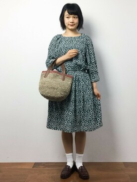 「アイテム（トートバッグ、オレンジ系）」を使った、372☺︎さん（レディース・154cm）の夏コーディネート