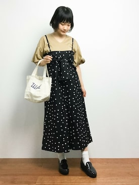 「POU DOU DOU（プードゥドゥ）のアイテム（サロペット/オーバーオール）」を使った、372☺︎さん（レディース・154cm）の夏コーディネート